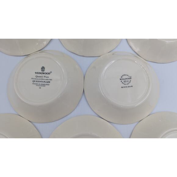 Set of 8 Wedgwood Queens Plain Fruit Dessert Bowl Bowls Cream 5 1/8" England - Picture 8 of 10